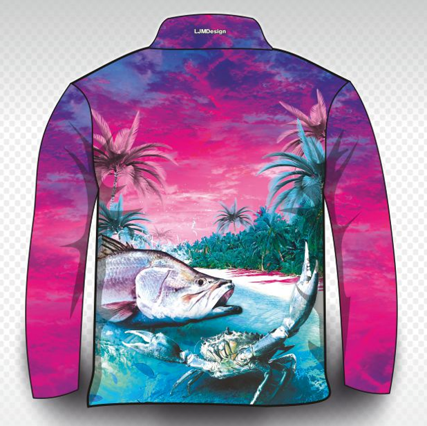 Barra Paradise Pink – Fishing Shirt by LJMDesign